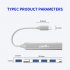 USB C Hub 4 Port USB Hub Slim Mini Data Adapter Multiport Dongle With Cable For Laptop PC Printer Flash Drive pink typeC
