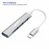 USB C Hub 4 Port USB Hub Slim Mini Data Adapter Multiport Dongle With Cable For Laptop PC Printer Flash Drive pink typeC