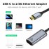 USB C To 2 5Gbps Ethernet Adapter Network Cable Converter To Type C Adapter Compatible For XPS Galaxy S20 Phone Laptop PC grey