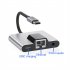 USB C To Ethernet Adapter Network Converter Plug   Play Type C High Speed 100Mbps Ethernet Adapter USB C To 3 5Mm Audio Converter PC Fast Charging Expansion Bas