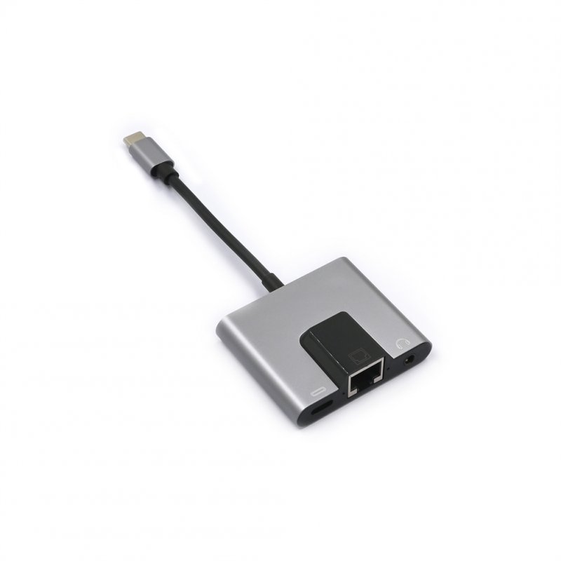 USB C To Ethernet Adapter Network Converter Plug & Play Type-C High Speed 100Mbps Ethernet Adapter USB C To 3.5Mm Audio Converter PC Fast Charging Expansion Base