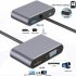 USB C To HD Multimedia Interface VGA Type C USB 3 0 HUB Adapter 4K 1080P USB C Digital Multiport Converter For Monitor Projector Phone Laptop Desktop grey