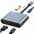 USB C To HD Multimedia Interface VGA Type C USB 3 0 HUB Adapter 4K 1080P USB C Digital Multiport Converter For Monitor Projector Phone Laptop Desktop grey