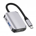 USB C To High Definition Multimedia Port Multiport Adapter Type-C 3 In 1 Hub With USB 3.0 Port 4K Converter space gray