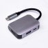 USB C To High Definition Multimedia Port Multiport Adapter Type C 3 In 1 Hub With USB 3 0 Port 4K Converter space gray