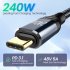 USB C To USB C Cable  480Mbps Data Transmission Cable  PD 240W 5A Super Fast Charging Cable  Type C Audio Video Data Cable For Laptops Tablets Smart Phones 1 5 