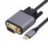 USB C To VGA Adapter 1080P Video Type C To VGA Monitor Converter For Laptop TV Projector Projection Screen Playback black