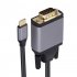 USB C To VGA Adapter 1080P Video Type C To VGA Monitor Converter For Laptop TV Projector Projection Screen Playback black