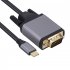 USB C To VGA Adapter 1080P Video Type C To VGA Monitor Converter For Laptop TV Projector Projection Screen Playback black