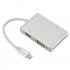 USB C  Type C  to HDMI DVI 4K VGA Multilport Adaptor Converter with USB 3 0 A7Q3 silver gray