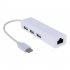 USB C USB 3 1 Type C to USB RJ45 Ethernet Lan Adapter Hub Cable for Macbook PC white