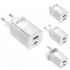 USB C Wall Charger Block 65W Dual Port Power Fast Type C Charging Block Adapter EU Plug