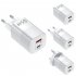 USB C Wall Charger Block 65W Dual Port Power Fast Type C Charging Block Adapter UK Plug