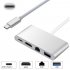 USB C to HDMI 4K  RJ45 Gigabit Ethernet  USB 3 1 Type C Hub Adapte  Silver