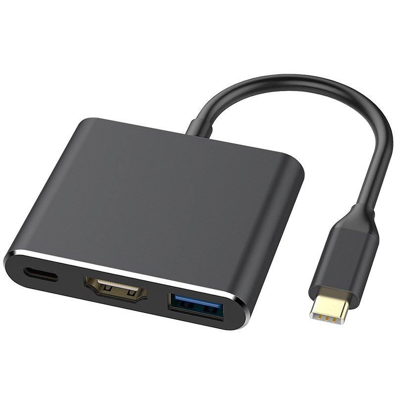 USB-C to HDMI Adapter USB 3.1 Type C to HDMI 4K Multiport AV Converter with USB 3.0 Port and USB C Charging Port for MacBook/Chromebook Pixel/Dell XPS13 black