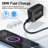 USB Charger Block Phone Charger One Port 68W USB 3 0 Power Adapter Smart Phone Wall Charger Block Cube white european gauge