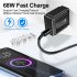 USB Charger Block Phone Charger One Port 68W USB 3 0 Power Adapter Smart Phone Wall Charger Block Cube white british gauge