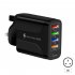 USB Charger Block Phone Charger 5 Ports 48W USB Power Adapter Smart Phone Wall Charger Block Cube Adapter Black UK plug