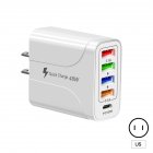USB Charger Block Phone Charger 5 Ports 48W USB Power Adapter Smart Phone Wall Charger Block Cube Adapter white US plug