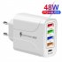 USB Charger Block Phone Charger 5 Ports 48W USB Power Adapter Smart Phone Wall Charger Block Cube Adapter Black UK plug