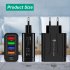 USB Charger Block Phone Charger 5 Ports 48W USB Power Adapter Smart Phone Wall Charger Block Cube Adapter Black UK plug