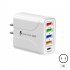 USB Charger Block Phone Charger 5 Ports 48W USB Power Adapter Smart Phone Wall Charger Block Cube Adapter Black UK plug