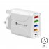 USB Charger Block Phone Charger 5 Ports 48W USB Power Adapter Smart Phone Wall Charger Block Cube Adapter white US plug