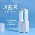 USB Charging Bladeless Fan Quiet Electric Fan with Light for Home Office Tabletop green rechargeable   night light