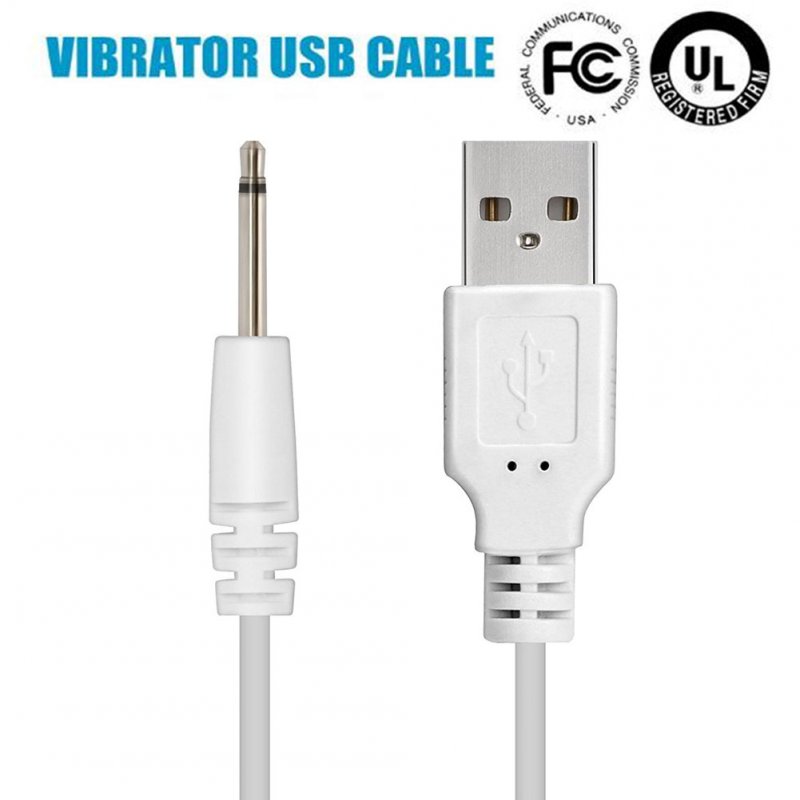 USB Charging DC Vibrator Cable Cord for Rechargeable Adult Toys Vibrators Massagers Accessories 3.3ft(1m)Universal USB Power Supply Charger White