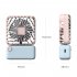 USB Charging Fan Square Small Fan Mini Mute Cute Handheld Portable Hanging Neck Electric Fan Sky blue