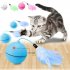 USB Charging Feather Rolling Ball Electric LED Flashing Cat Interactive Toy blue L