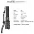 USB Charging LED Outdoor Dimming Flashlight with Switch for Lighting black XHP 50