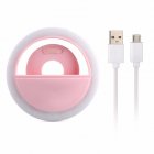 USB Charging LED Self timer Selfie Ring Light Auxiliary Lighting for Mobile Phone Pink