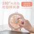 USB Charging Mini Fan with Light for Office Student Dormitory Tabletop Cherry pink