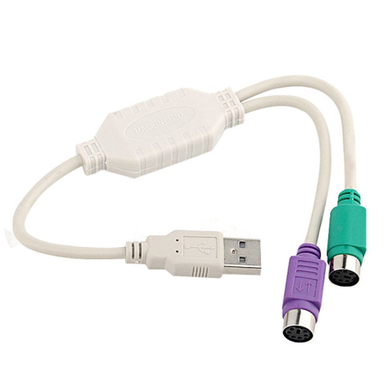 USB Converter Male To PS/2 PS2 Female Converter Cable Cord Adapter for Keyboard and Mouse Silver grey
