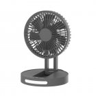 USB Desk Fan, 5 Speeds Strong Air, LED Battery Level Display, Portable Fan With Night Light, Quiet Operation And Double 120° Rotate Table Fan dark gray