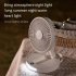 USB Desk Fan  5 Speeds Strong Air  LED Battery Level Display  Portable Fan With Night Light  Quiet Operation And Double 120   Rotate Table Fan dark gray