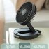 USB Desk Fan  5 Speeds Strong Air  LED Battery Level Display  Portable Fan With Night Light  Quiet Operation And Double 120   Rotate Table Fan dark gray