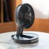 USB Desk Fan  5 Speeds Strong Air  LED Battery Level Display  Portable Fan With Night Light  Quiet Operation And Double 120   Rotate Table Fan White