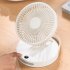 USB Desk Fan  5 Speeds Strong Air  LED Battery Level Display  Portable Fan With Night Light  Quiet Operation And Double 120   Rotate Table Fan White