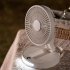 USB Desk Fan  5 Speeds Strong Air  LED Battery Level Display  Portable Fan With Night Light  Quiet Operation And Double 120   Rotate Table Fan dark gray
