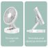 USB Desk Fan  5 Speeds Strong Air  LED Battery Level Display  Portable Fan With Night Light  Quiet Operation And Double 120   Rotate Table Fan White