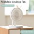 USB Desk Fan  5 Speeds Strong Air  LED Battery Level Display  Portable Fan With Night Light  Quiet Operation And Double 120   Rotate Table Fan White