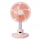 USB Desktop Fan Portable Rotation Angle Fan for Office Household Traveling Pink 160 185 320mm