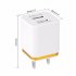 USB Double Wall Fast Charger Adapter 1A 2A 5V for Android   Galaxy   iPhone  Gold EU plug