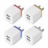 USB Double Wall Fast Charger Adapter 1A 2A 5V for Android   Galaxy   iPhone  Gold EU plug