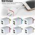 USB Double Wall Fast Charger Adapter 1A 2A 5V for Android   Galaxy   iPhone  Gold EU plug