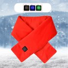 USB Electric Heating Scarf 3 Temp Setting Waterproof Washable Neck Warmer Cold Weather Scarves & Wraps For Winter red