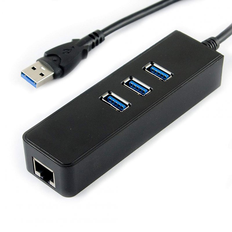 USB Ethernet Adapter 3-Port USB 3.0 Portable Data Hub with 1 Gbps Ethernet Port Network Adapter for Macbook Mac Pro