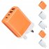 USB Fast Wall Charger Block 4 Interface Pd Power Adapter Fast Charging Plug Box Brick Cube EU Plug Orange